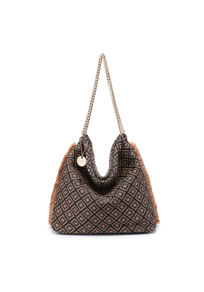 KASSANDRA Geometric Chain Shoulder Bag