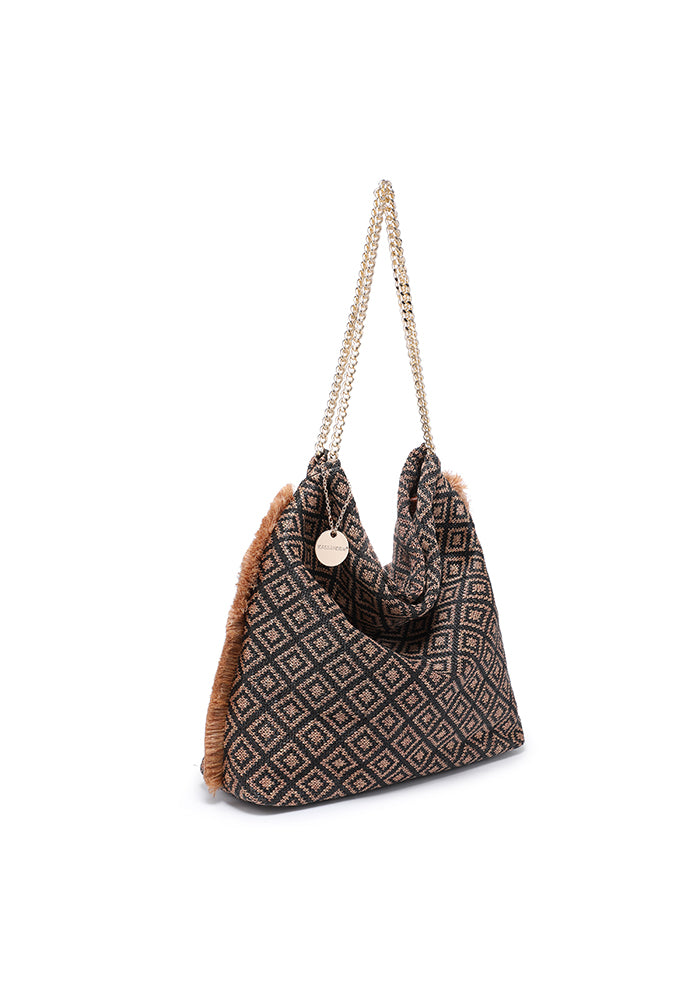 KASSANDRA Geometric Chain Shoulder Bag
