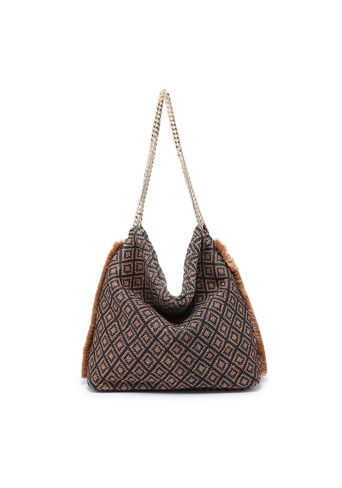 KASSANDRA The Cefalù – Chain Shoulder Bag Dark Brown