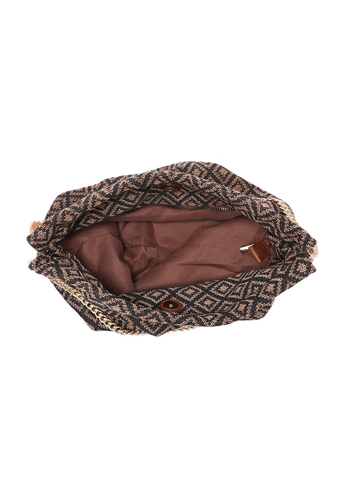 KASSANDRA Geometric Chain Shoulder Bag