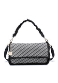 KASSANDRA Fringed Flap Shoulder Bag Black