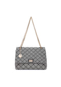 KASSANDRA Geometric Pattern Chain Shoulder Bag Black