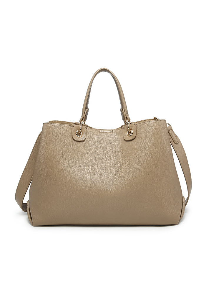 Borsa da lavoro con manico a occhiello effetto zigrinato