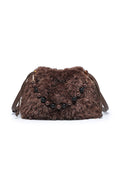 Borsa a tracolla con coulisse e manici in perline Teddy Bouclé
