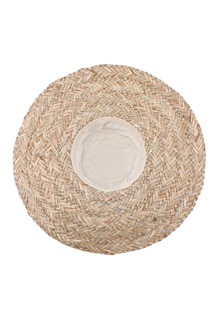 KASSANDRA Chic Floral Lace Trimmed Straw Hat