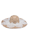 KASSANDRA Elegant Lace-Trimmed Straw Hat White