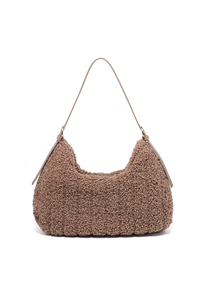 Teddy Bouclé Hobo Shoulder Bag