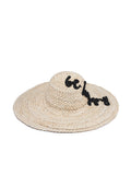 KASSANDRA Customizable Embroidered Straw Hat Black