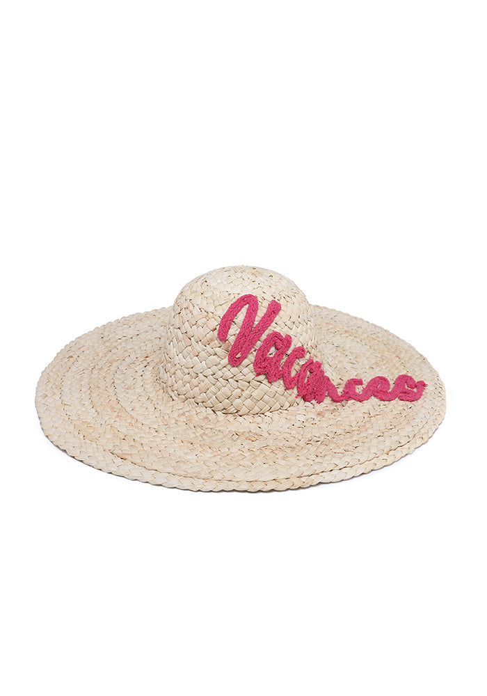 KASSANDRA The Viareggio – Embroidered Straw Hat Pink