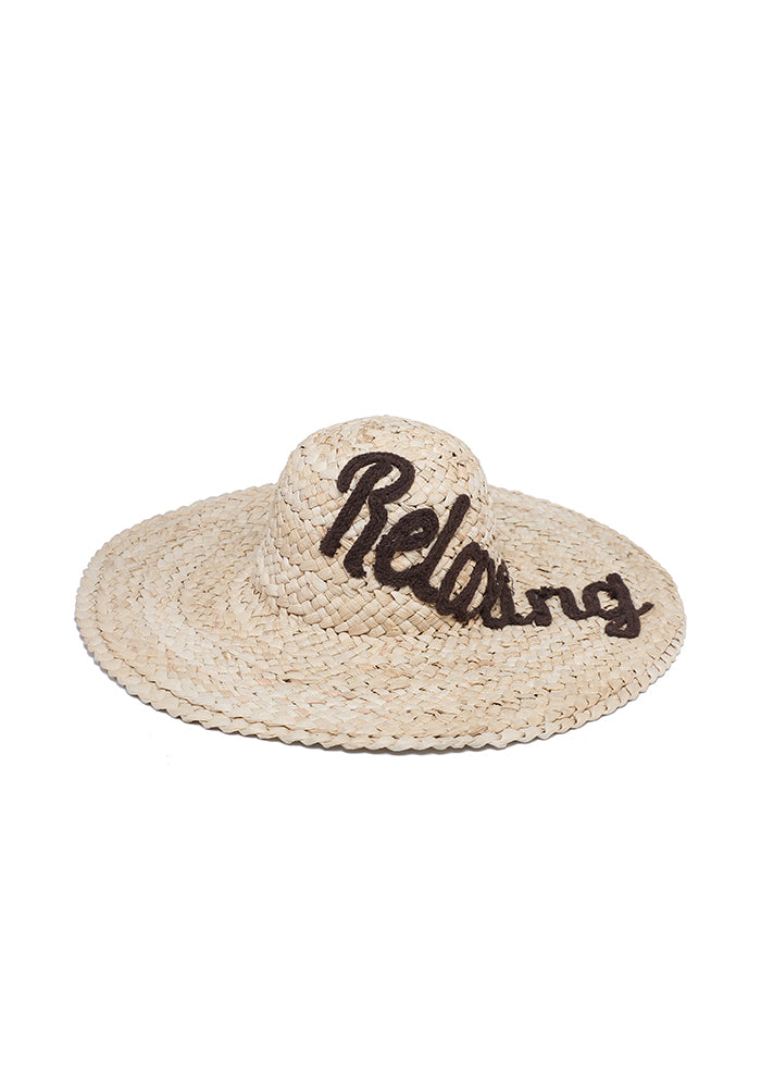 KASSANDRA The Viareggio – Embroidered Straw Hat Dark Brown