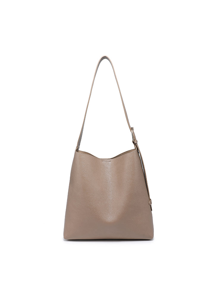 Pebbled Slouchy Hobo Tote with Pouch