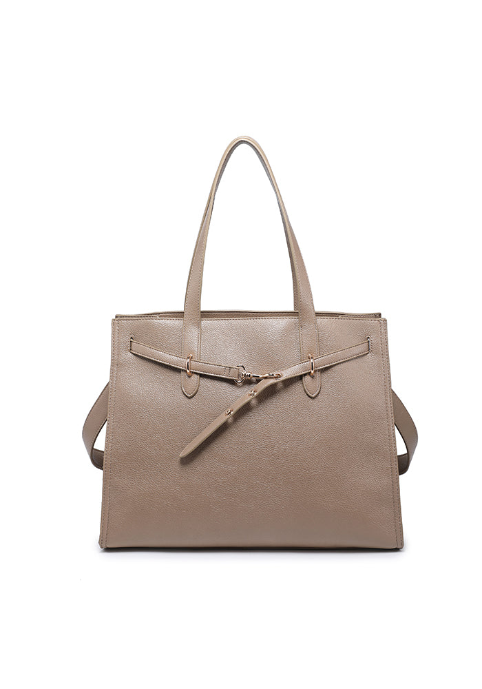 Pebbled Belted Work Tote