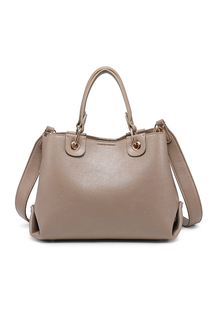 Pebbled Ring-Handle Mini Work Satchel