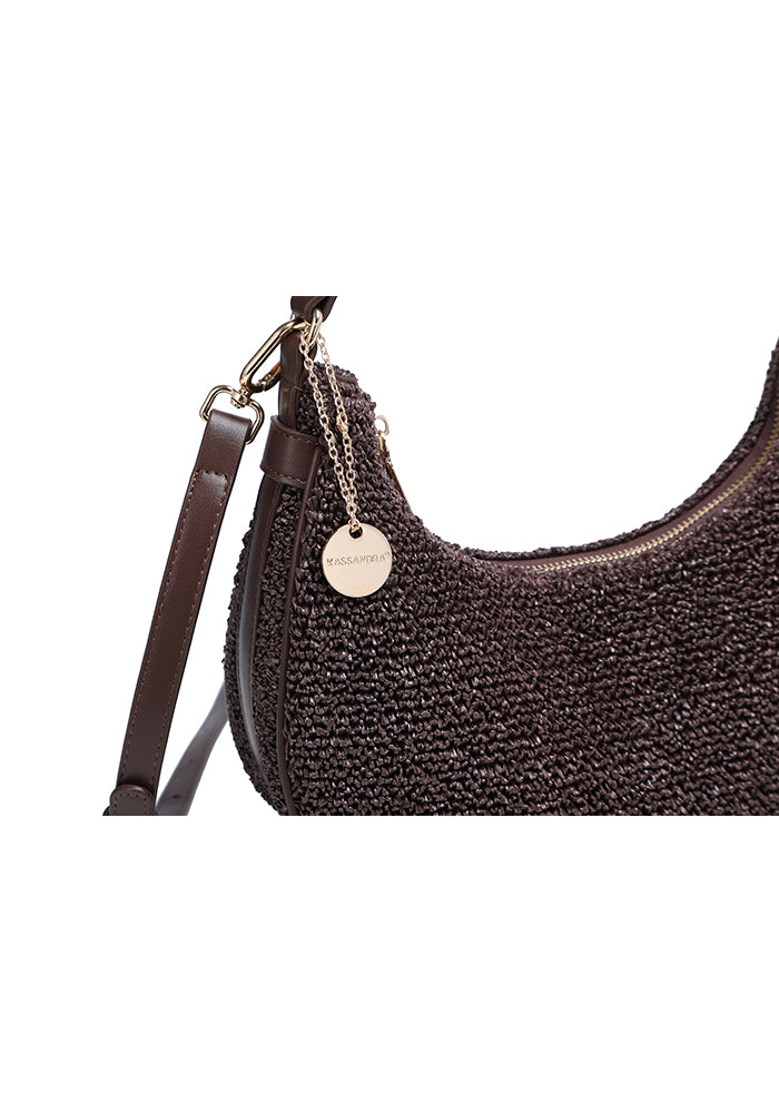 KASSANDRA Beaded Accent Crochet Hobo Bag