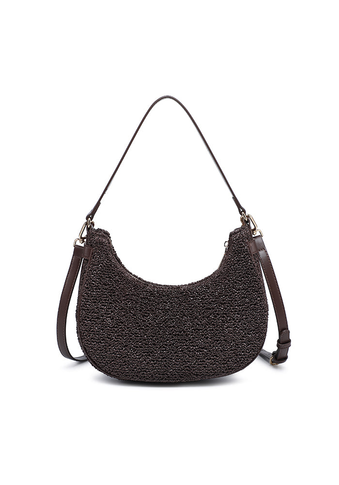 KASSANDRA Beaded Accent Crochet Hobo Bag