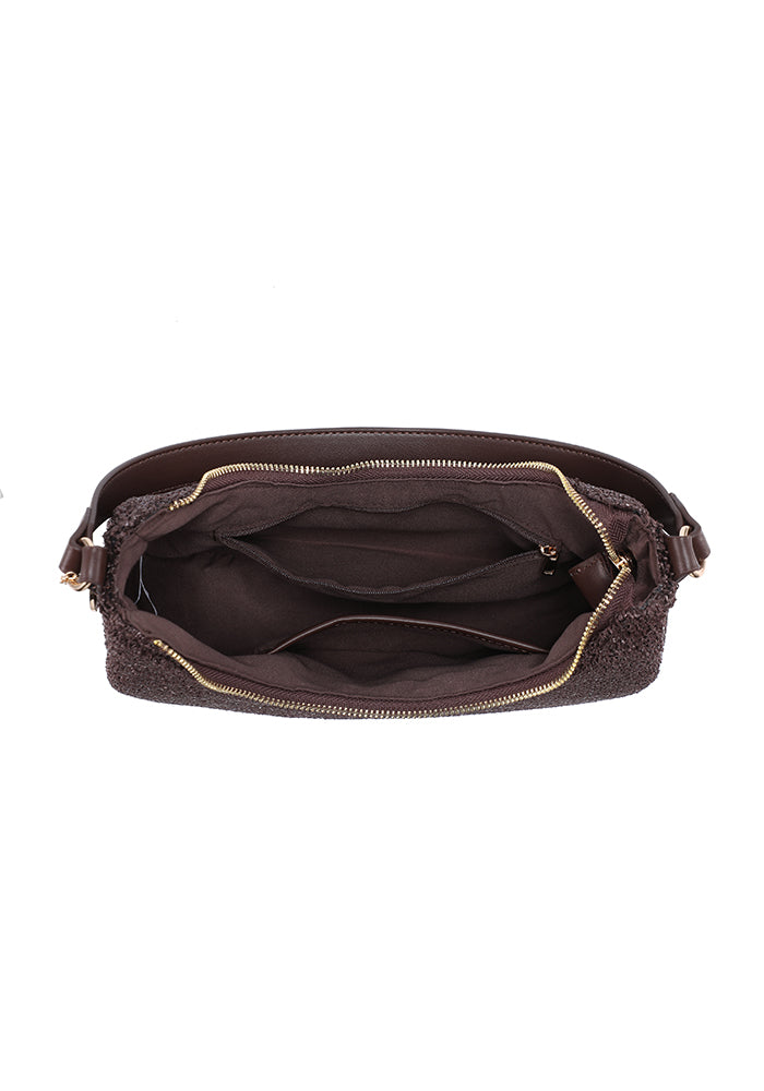 KASSANDRA Beaded Accent Crochet Hobo Bag