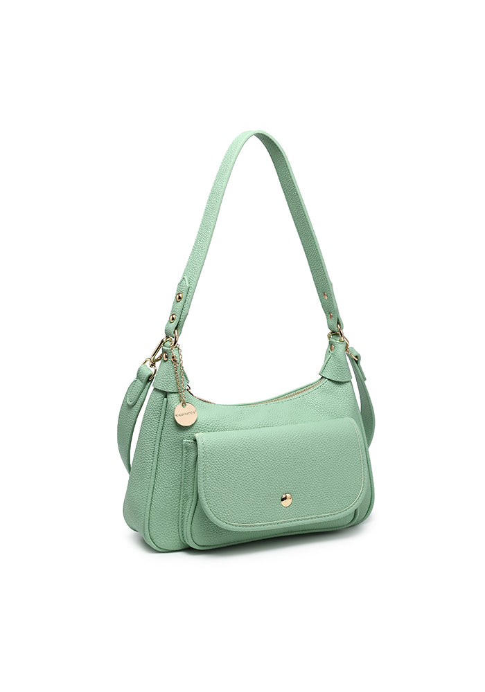 KASSANDRA Minimalist Chic Soft Pebbled Leather Shoulder Bag