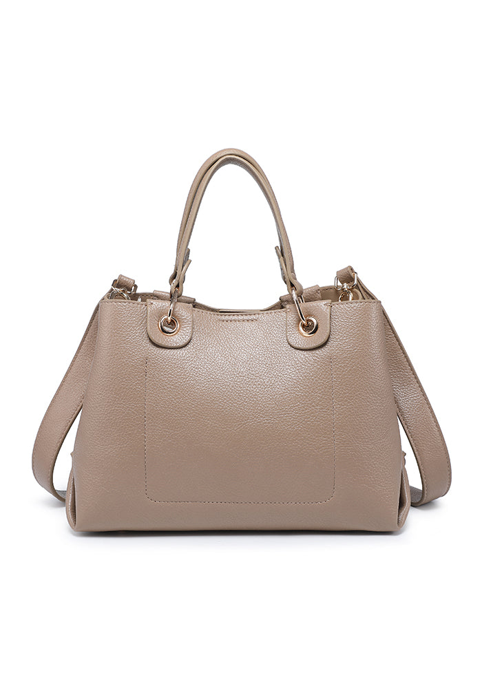 Pebbled Ring-Handle Mini Work Satchel