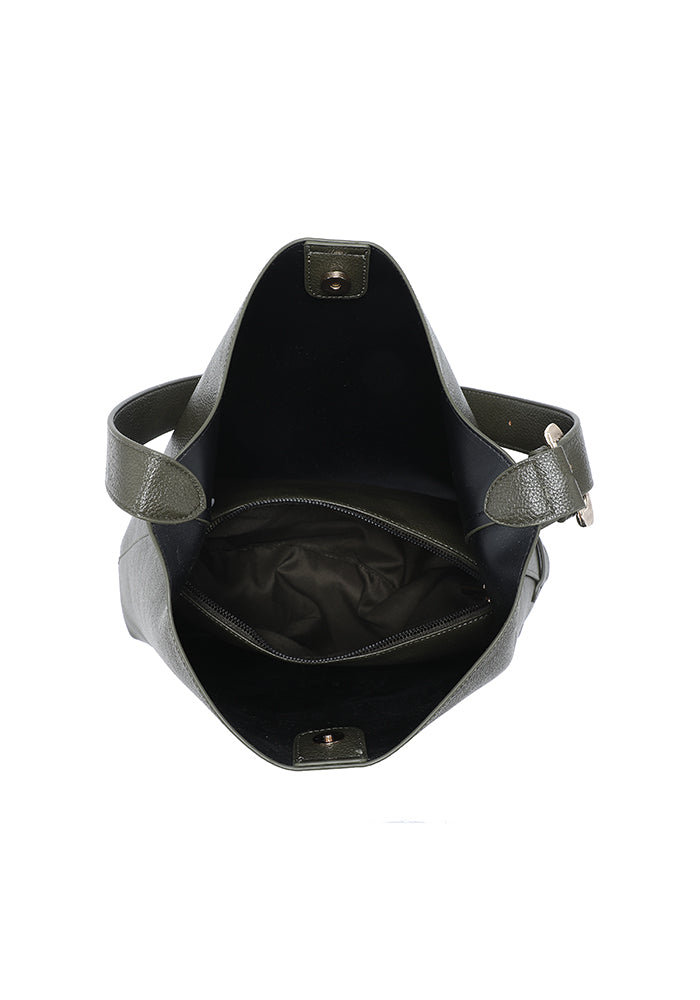 Pebbled Slouchy Hobo Tote with Pouch