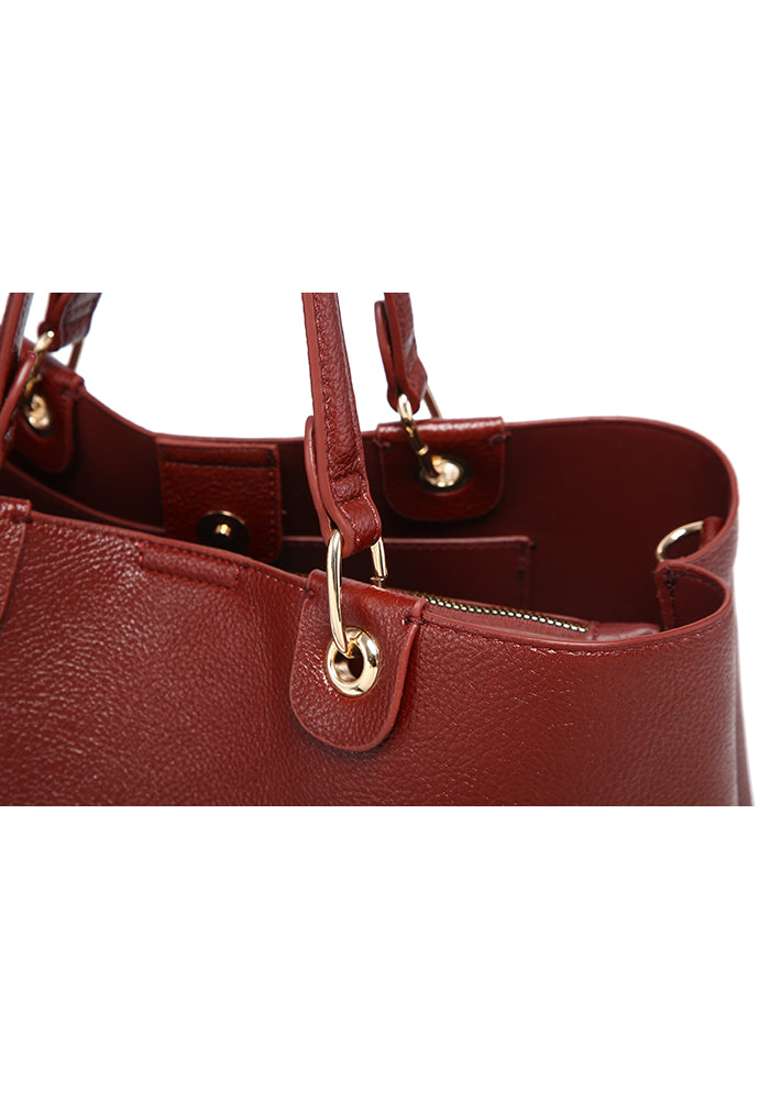 Borsa da lavoro con manico a occhiello effetto zigrinato