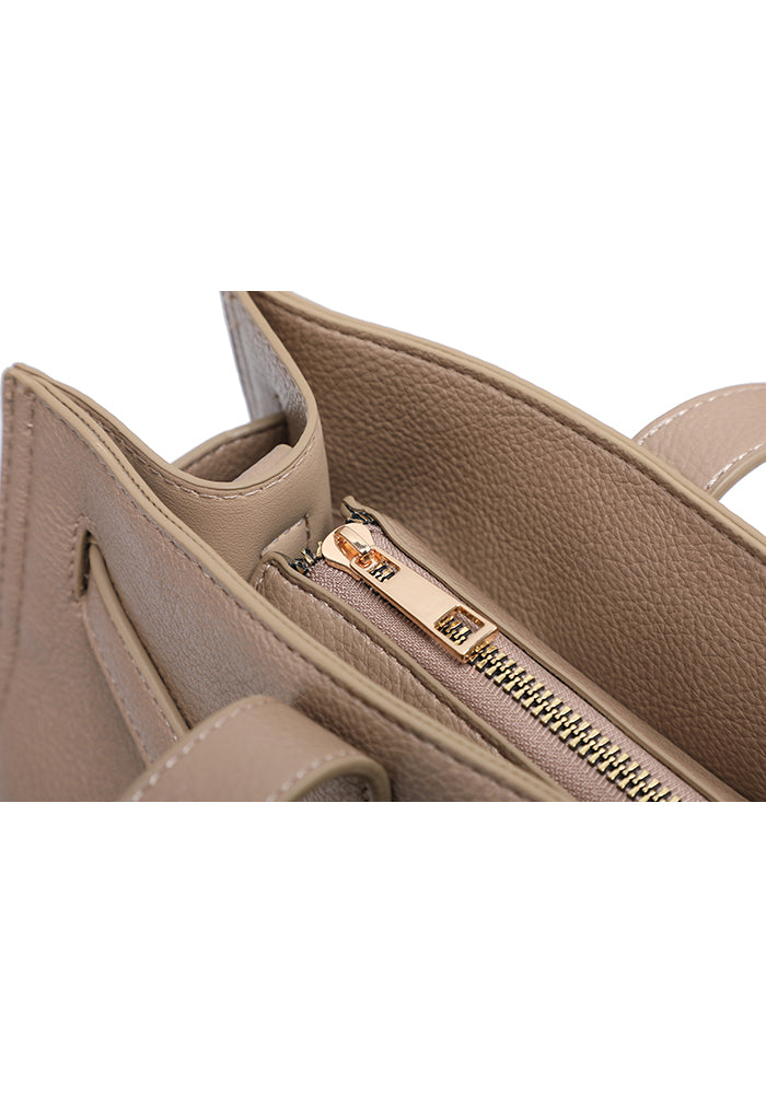 Pebbled Belted Work Tote