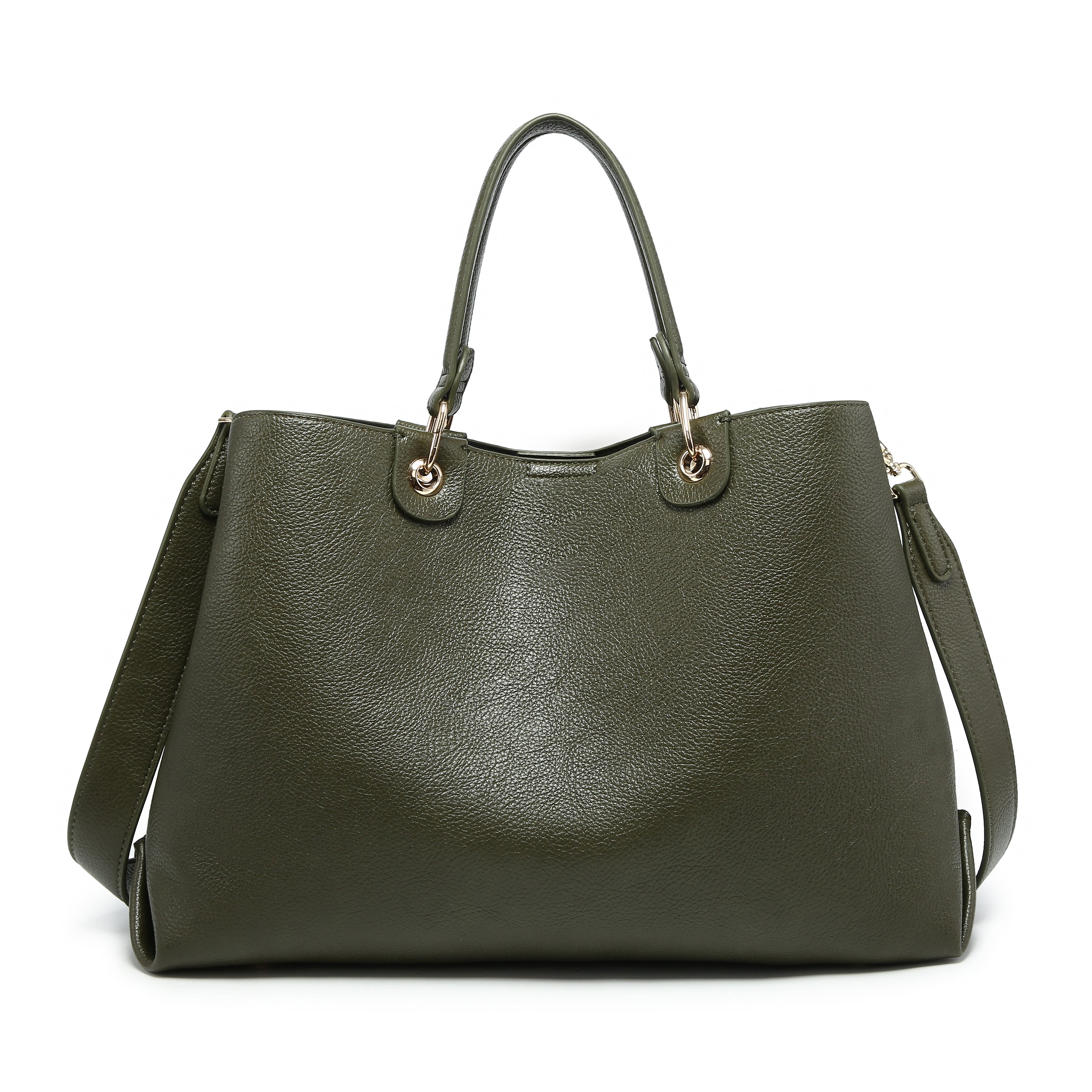 KASSANDRA Grommet Handle Everyday Tote Olive Green