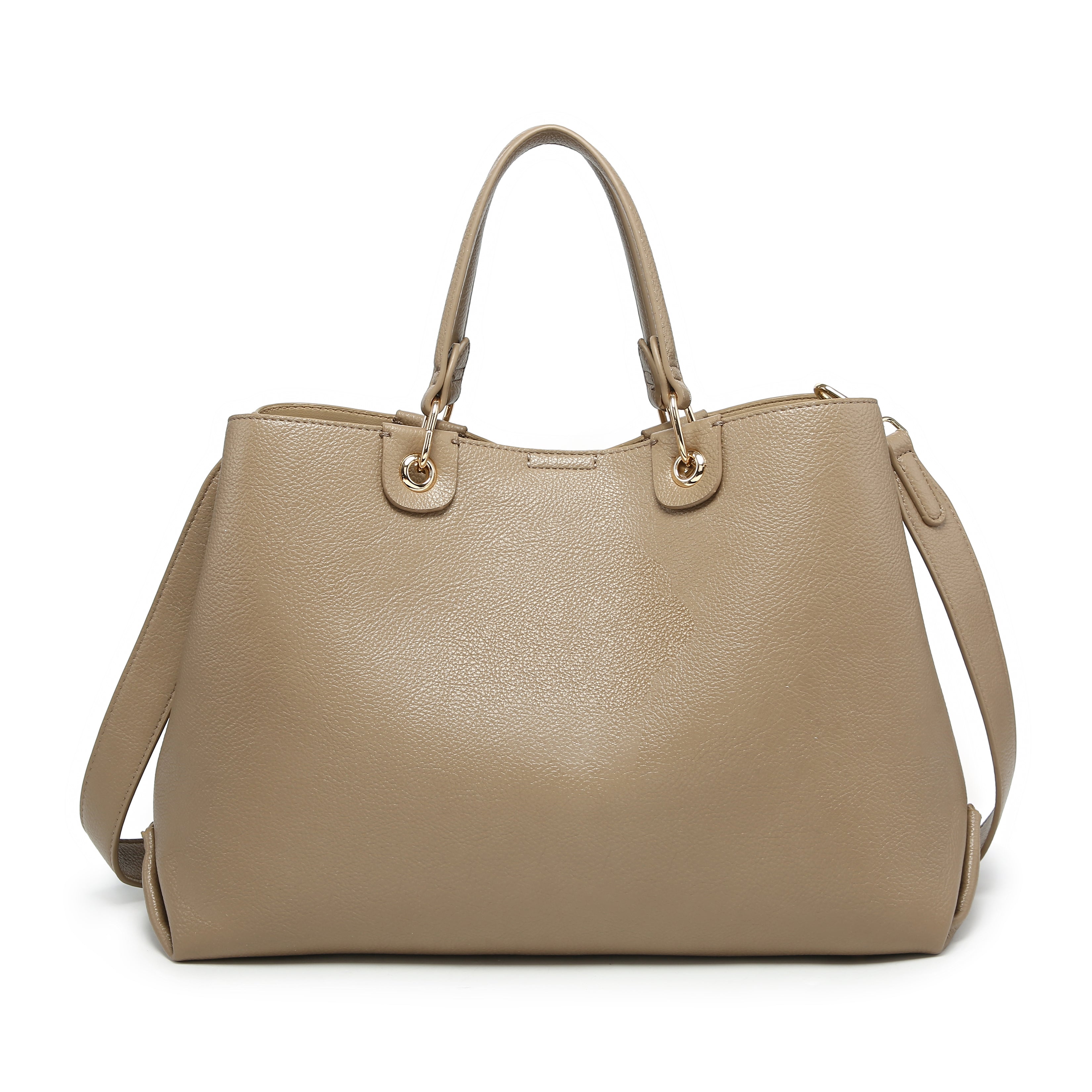 KASSANDRA Grommet Handle Everyday Tote Taupe
