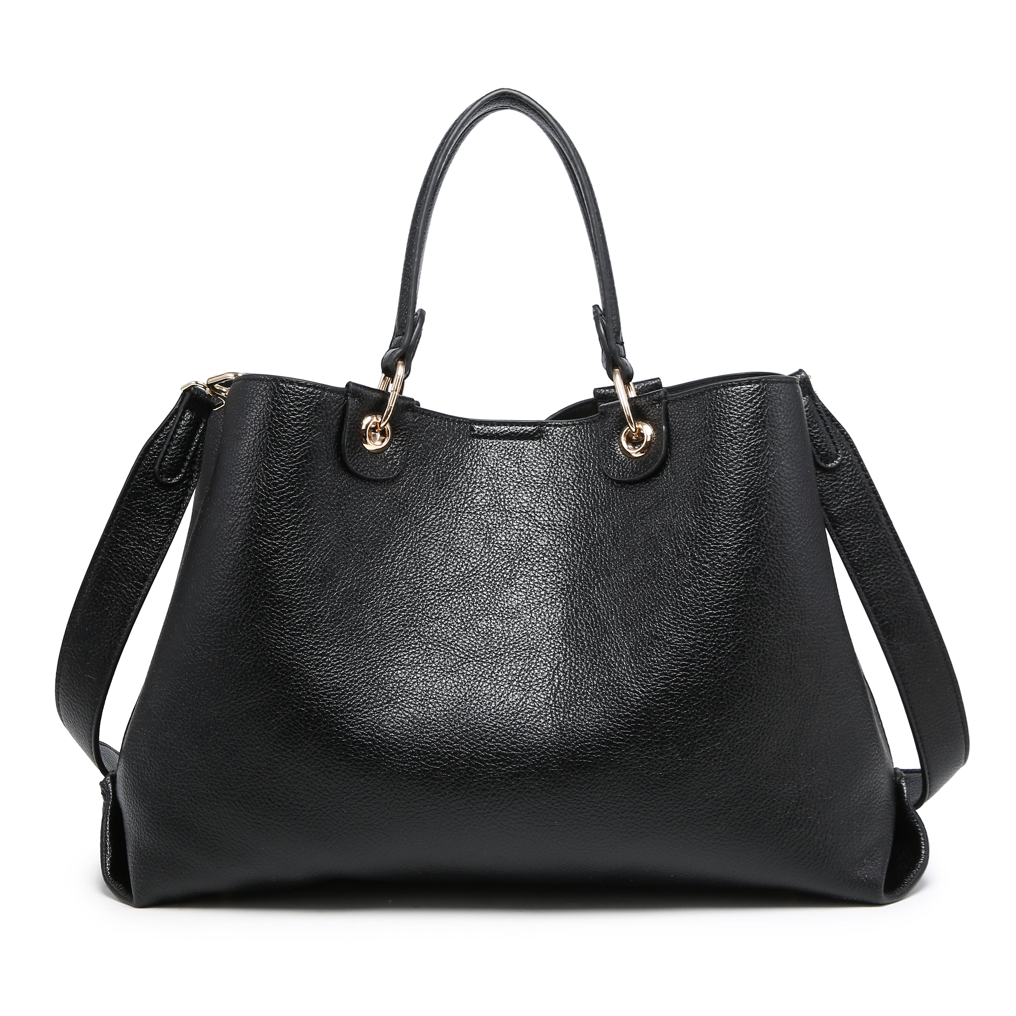 KASSANDRA Grommet Handle Everyday Tote Black