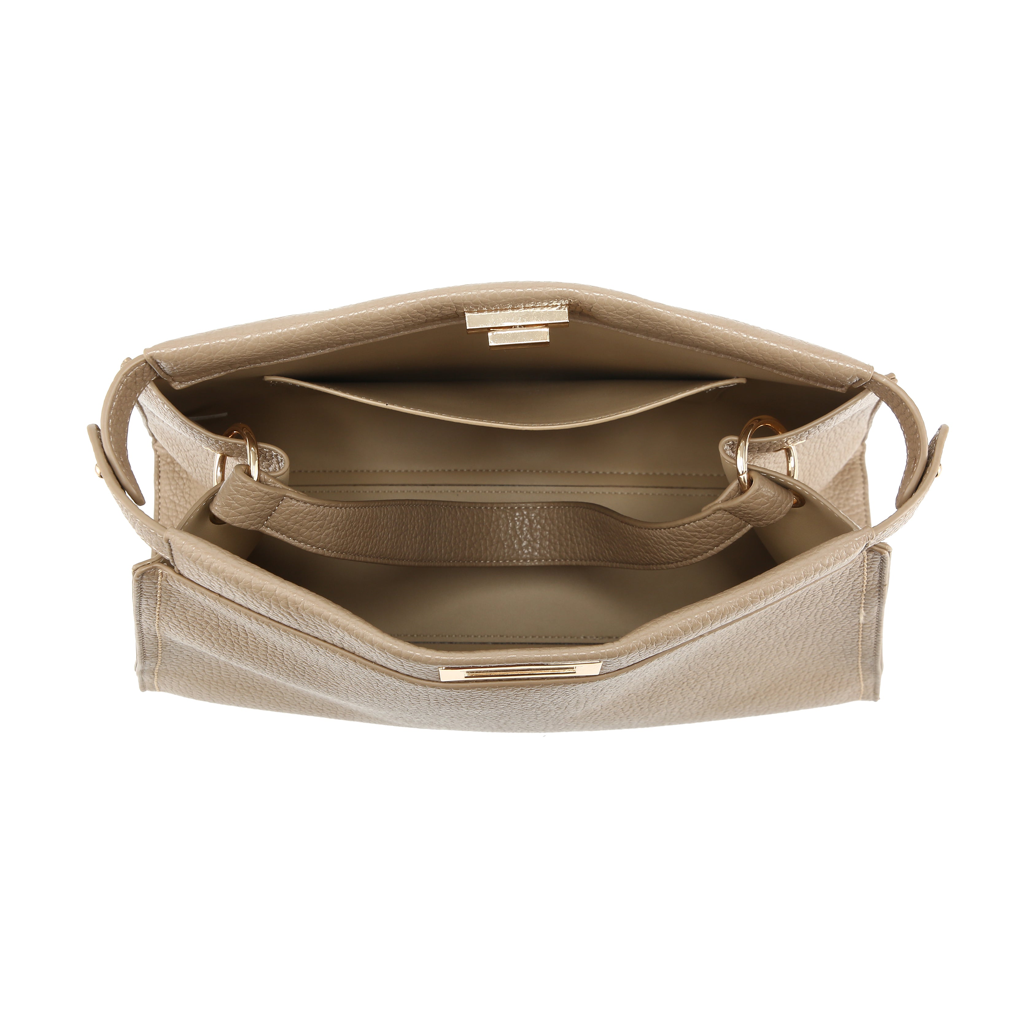 KASSANDRA Soft-Edge Turn-Lock Shoulder Tote