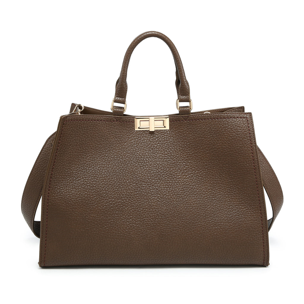 KASSANDRA Structured Turn-Lock City Tote