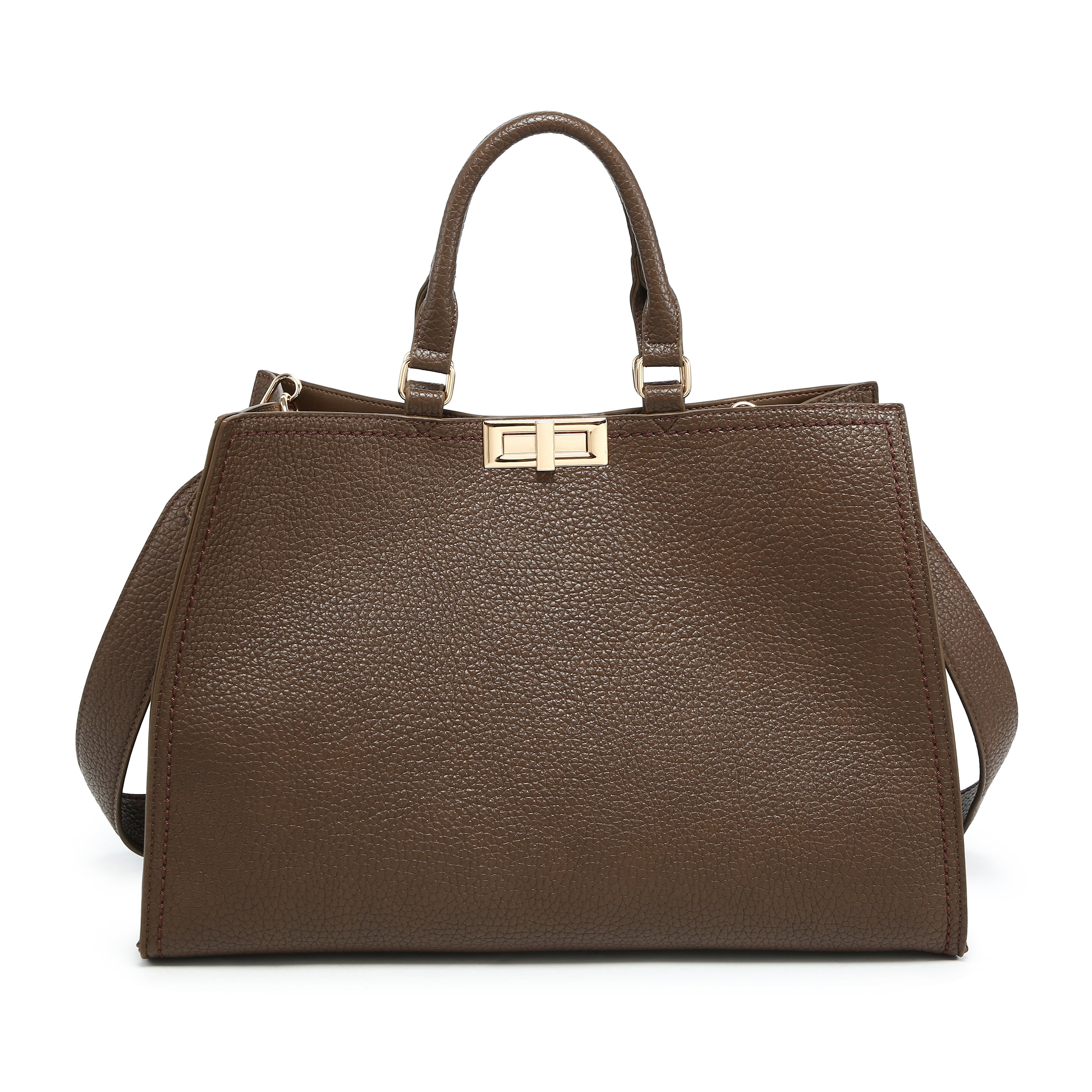 KASSANDRA Structured Turn-Lock City Tote