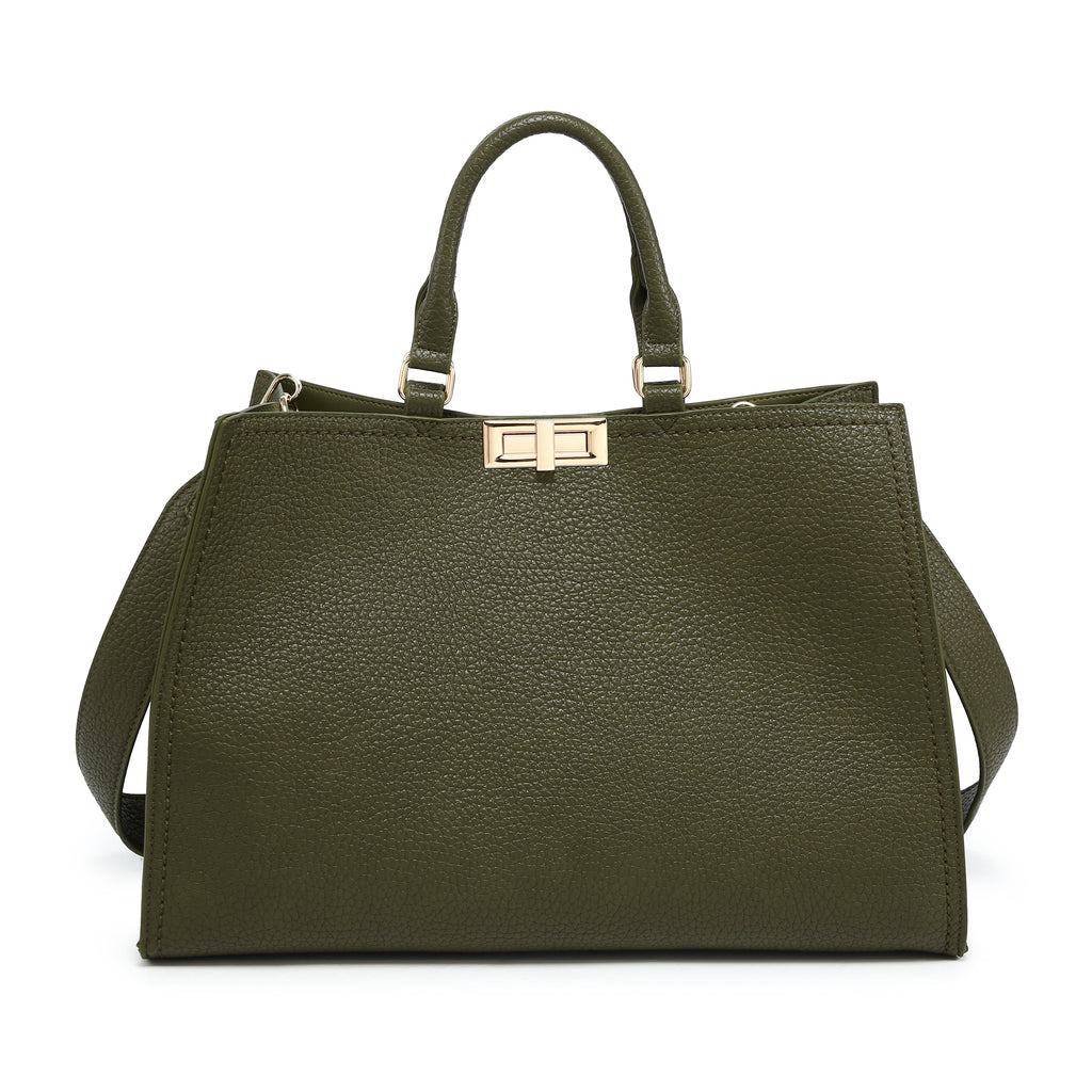 KASSANDRA Structured Turn-Lock City Tote