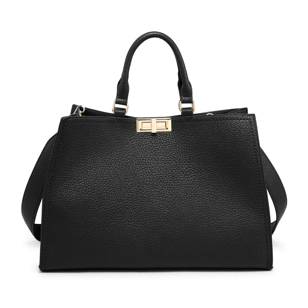 KASSANDRA Structured Turn-Lock City Tote
