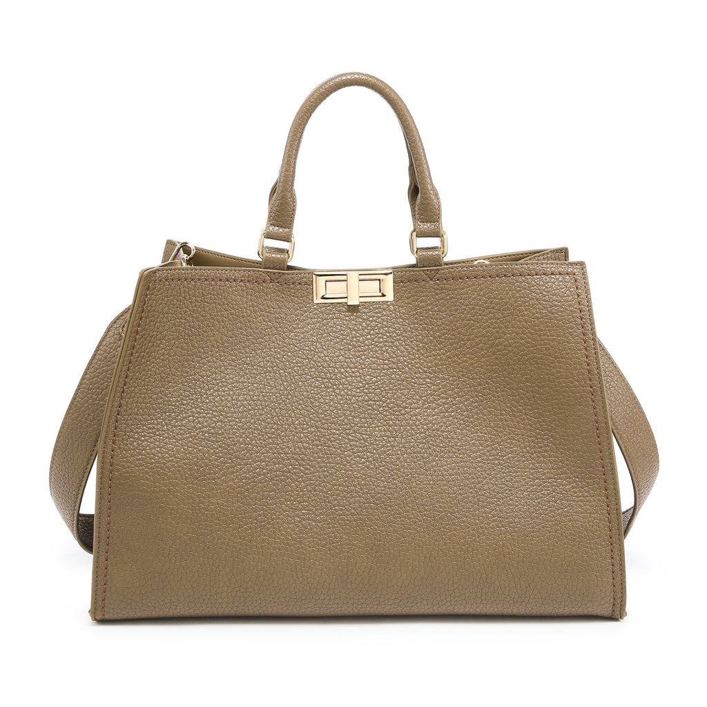 KASSANDRA Structured Turn-Lock City Tote