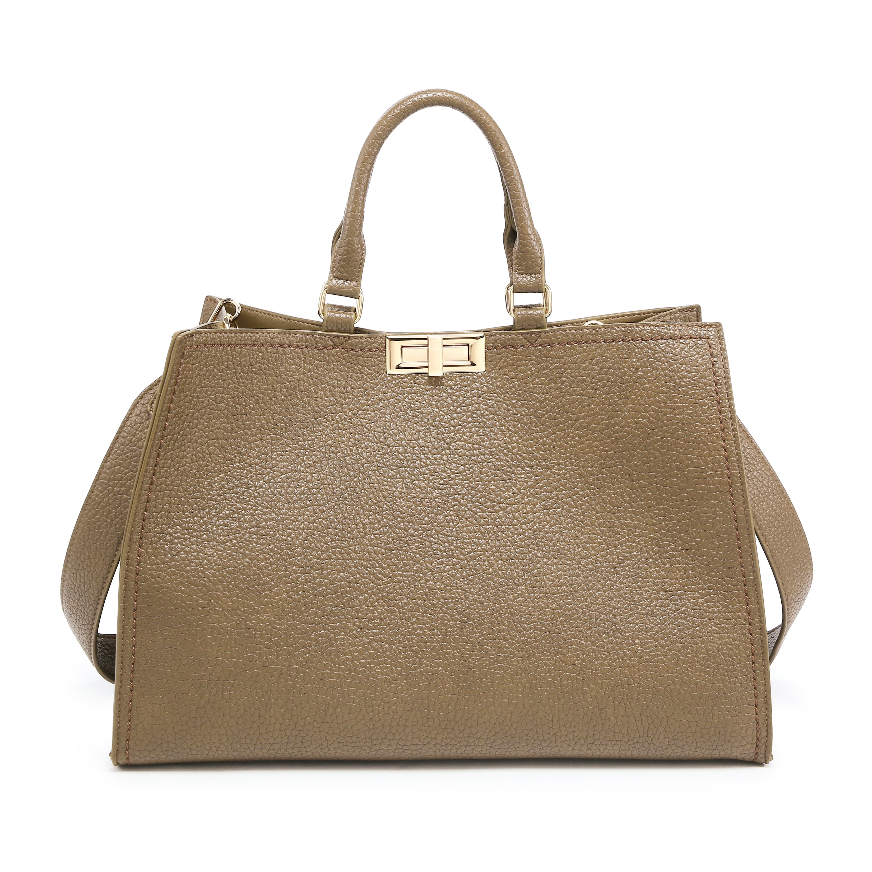 KASSANDRA Structured Turn-Lock City Tote
