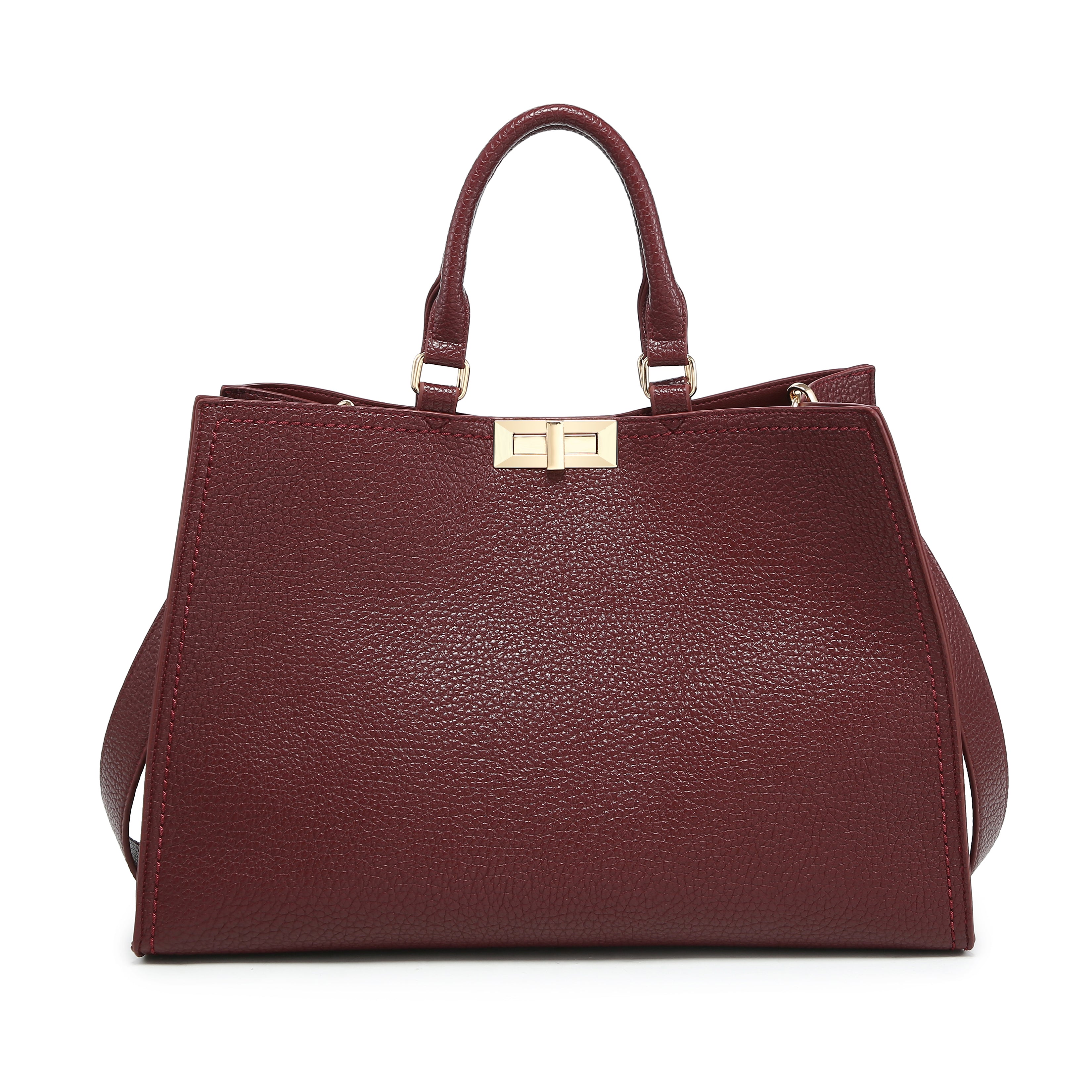 KASSANDRA Structured Turn-Lock City Tote