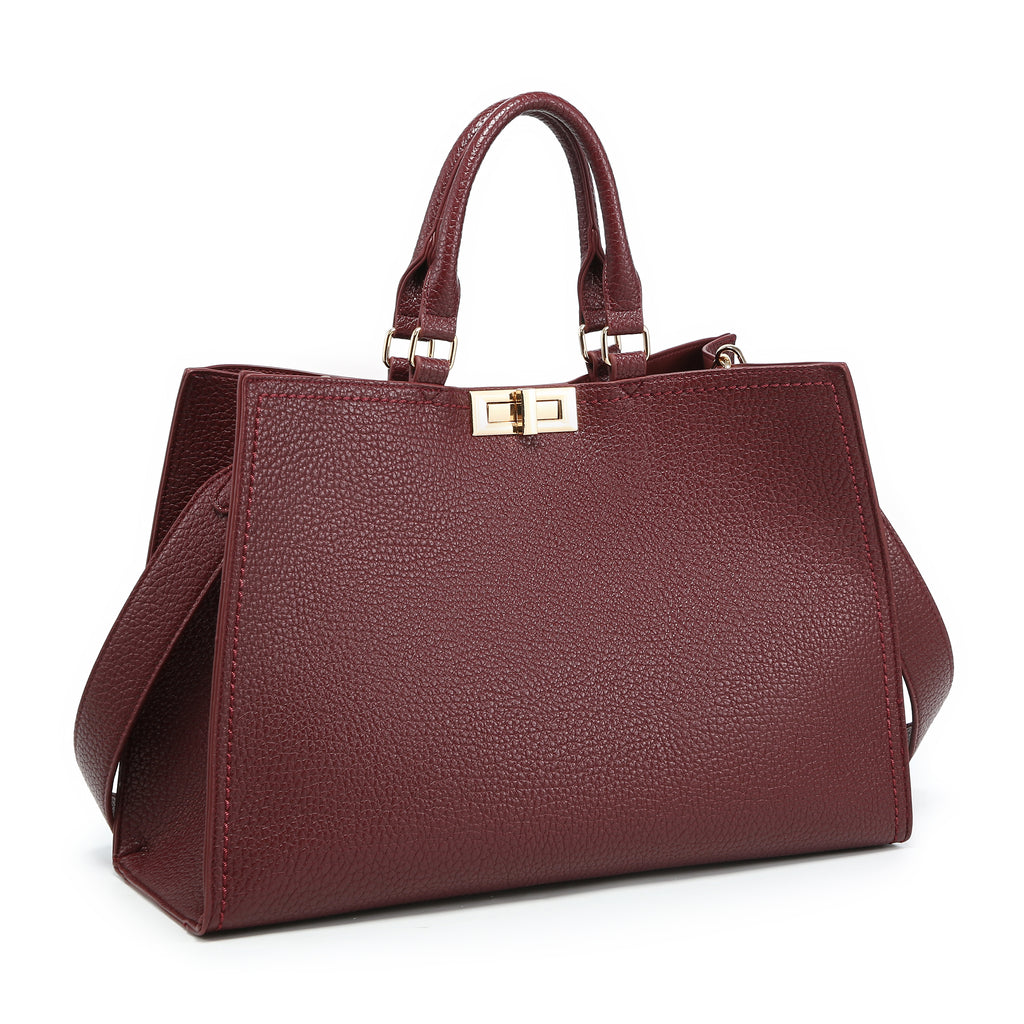 KASSANDRA Structured Turn-Lock City Tote