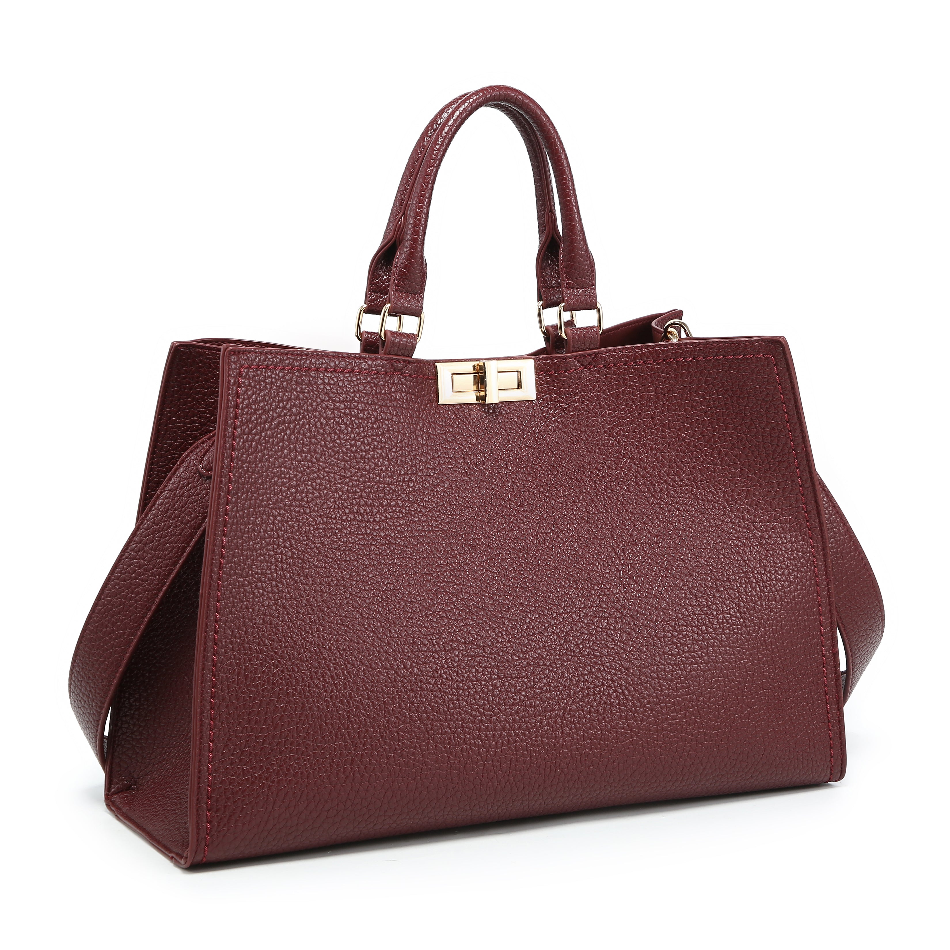 KASSANDRA Structured Turn-Lock City Tote