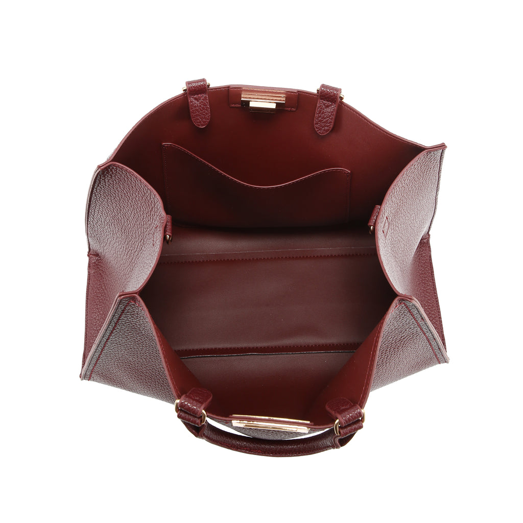 KASSANDRA Structured Turn-Lock City Tote