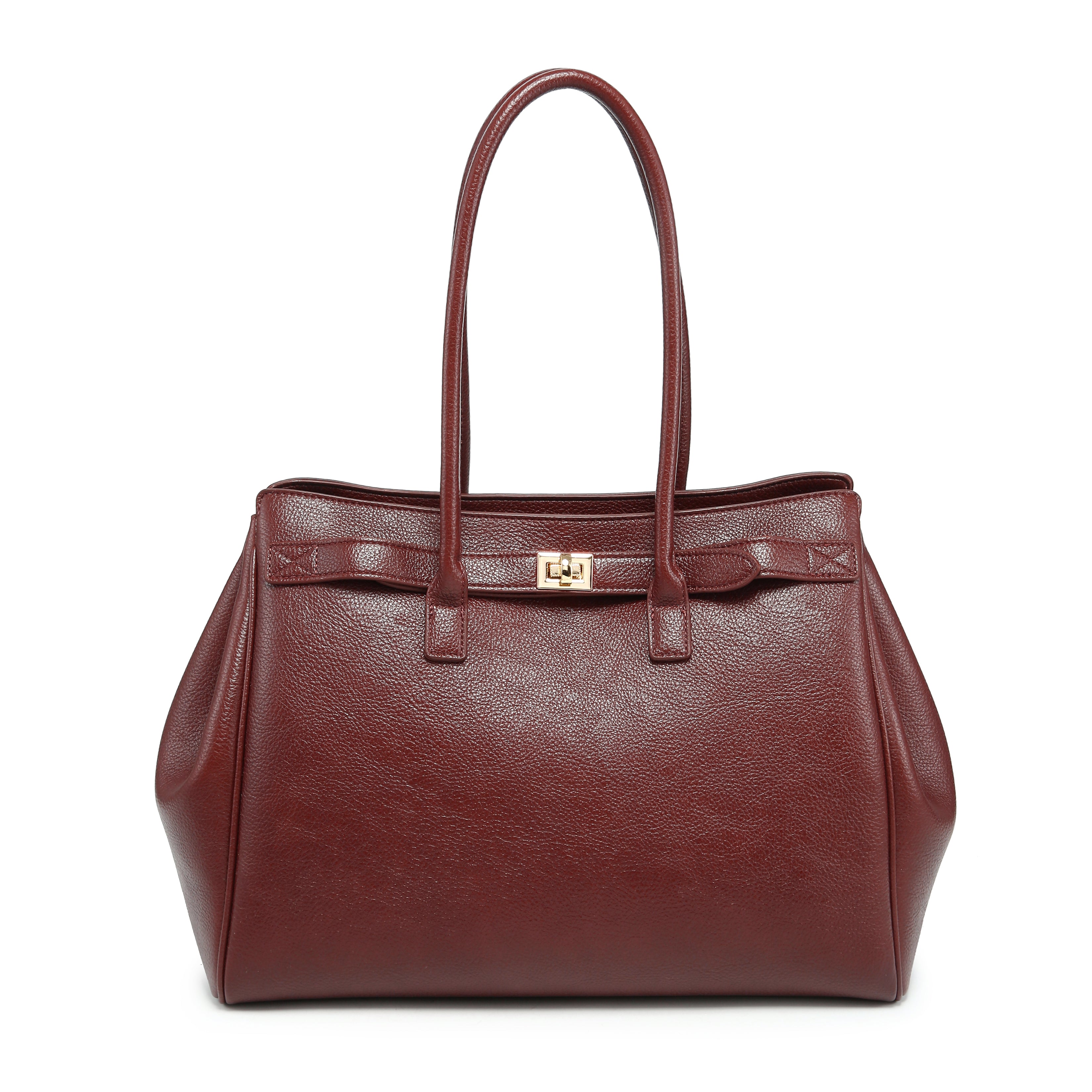 Classic Structured Tote with Belt Detail