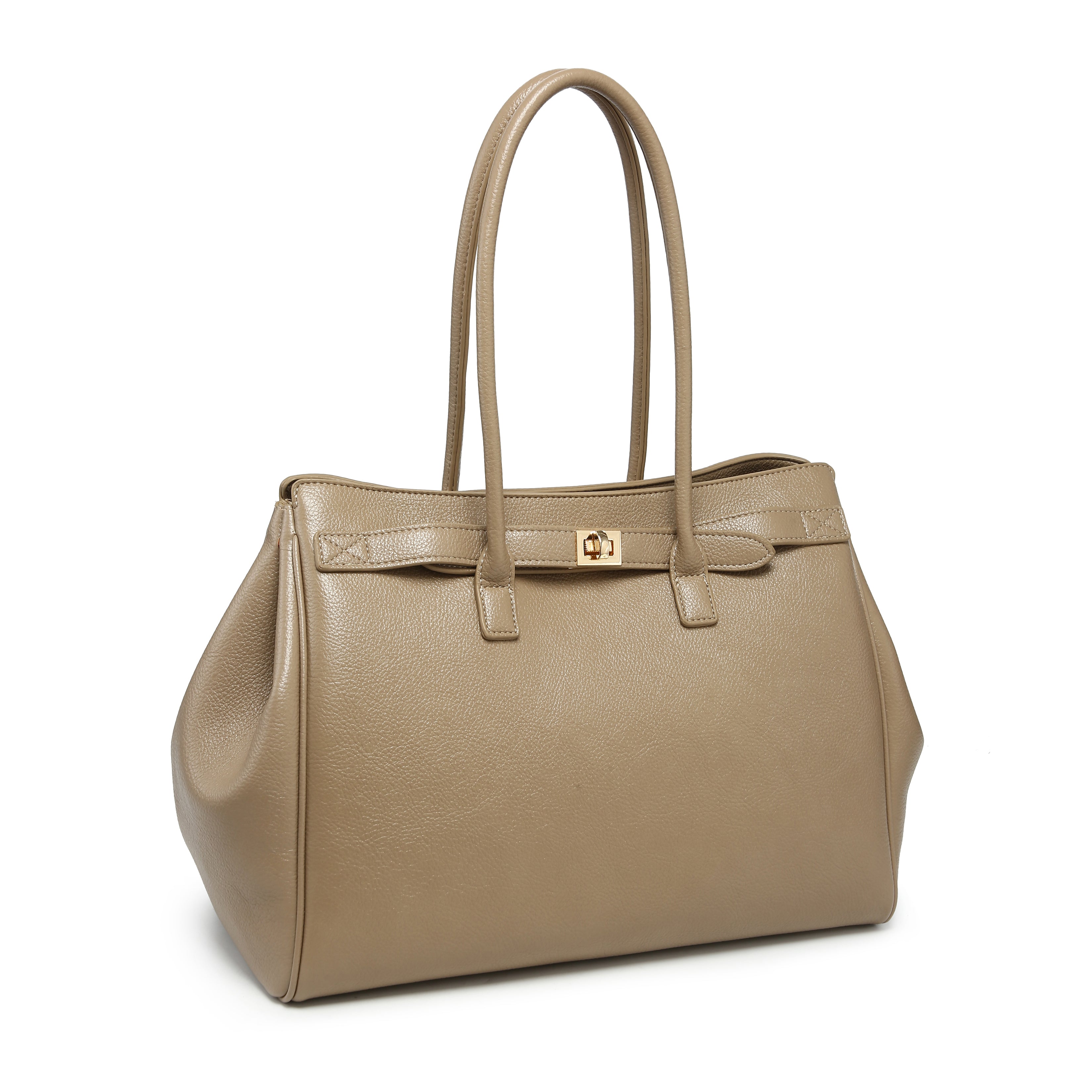Classic Structured Tote with Belt Detail