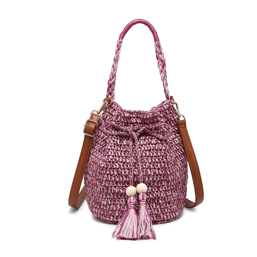 KASSANDRA The Noto – Embellished Straw Shopper Purple
