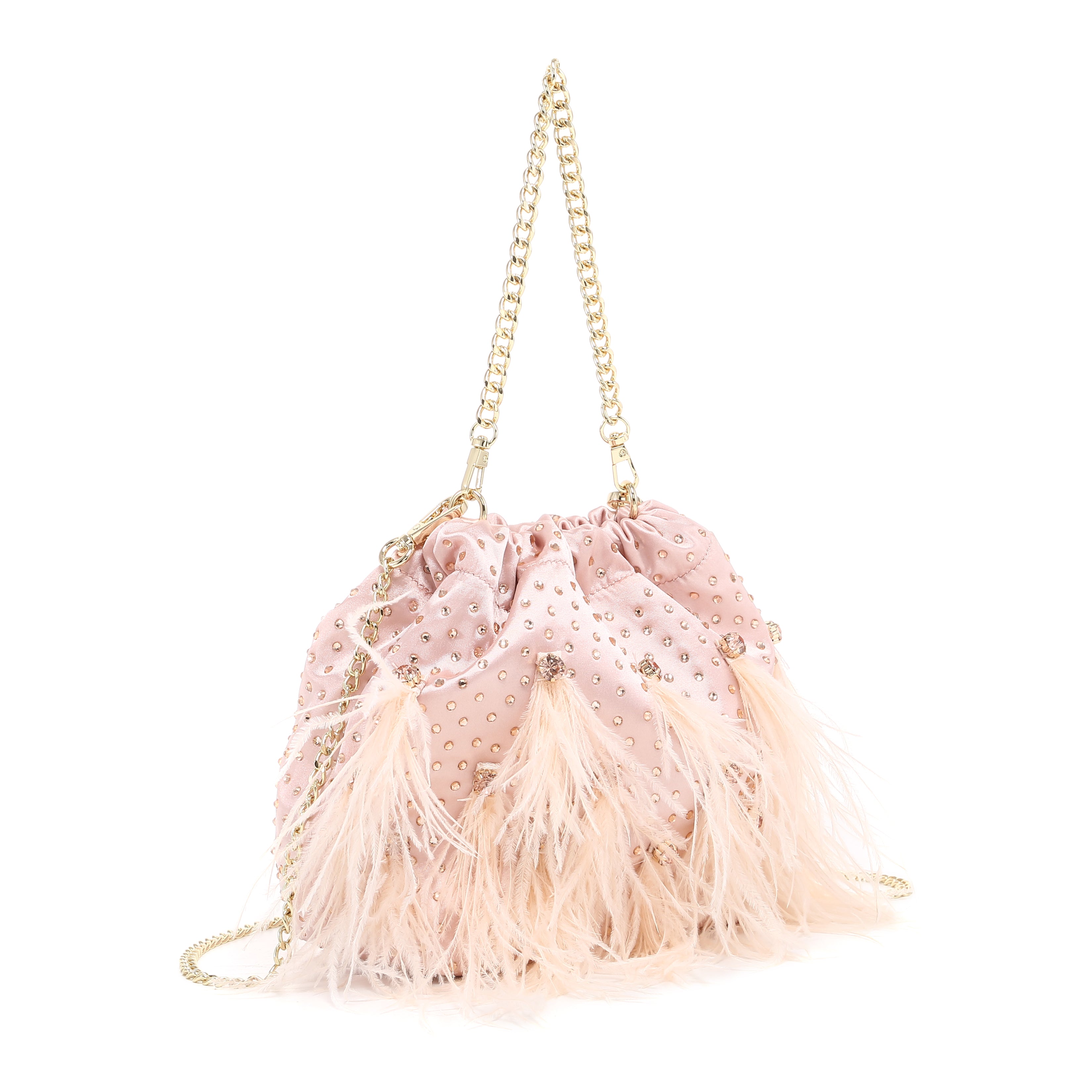 KASSANDRA Feather and Pearl Luxury Series Evening Bag