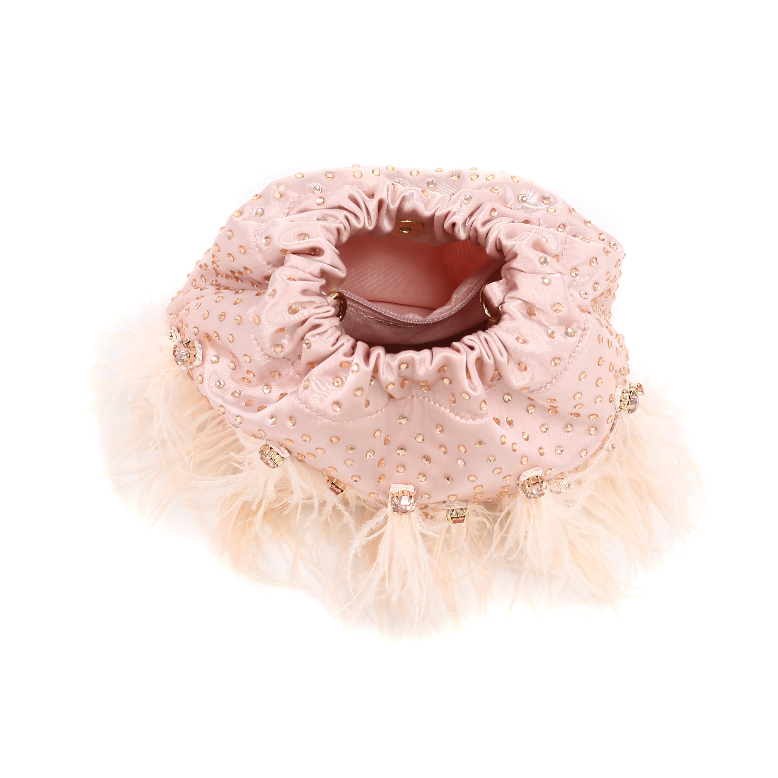 KASSANDRA Feather and Pearl Luxury Series Evening Bag