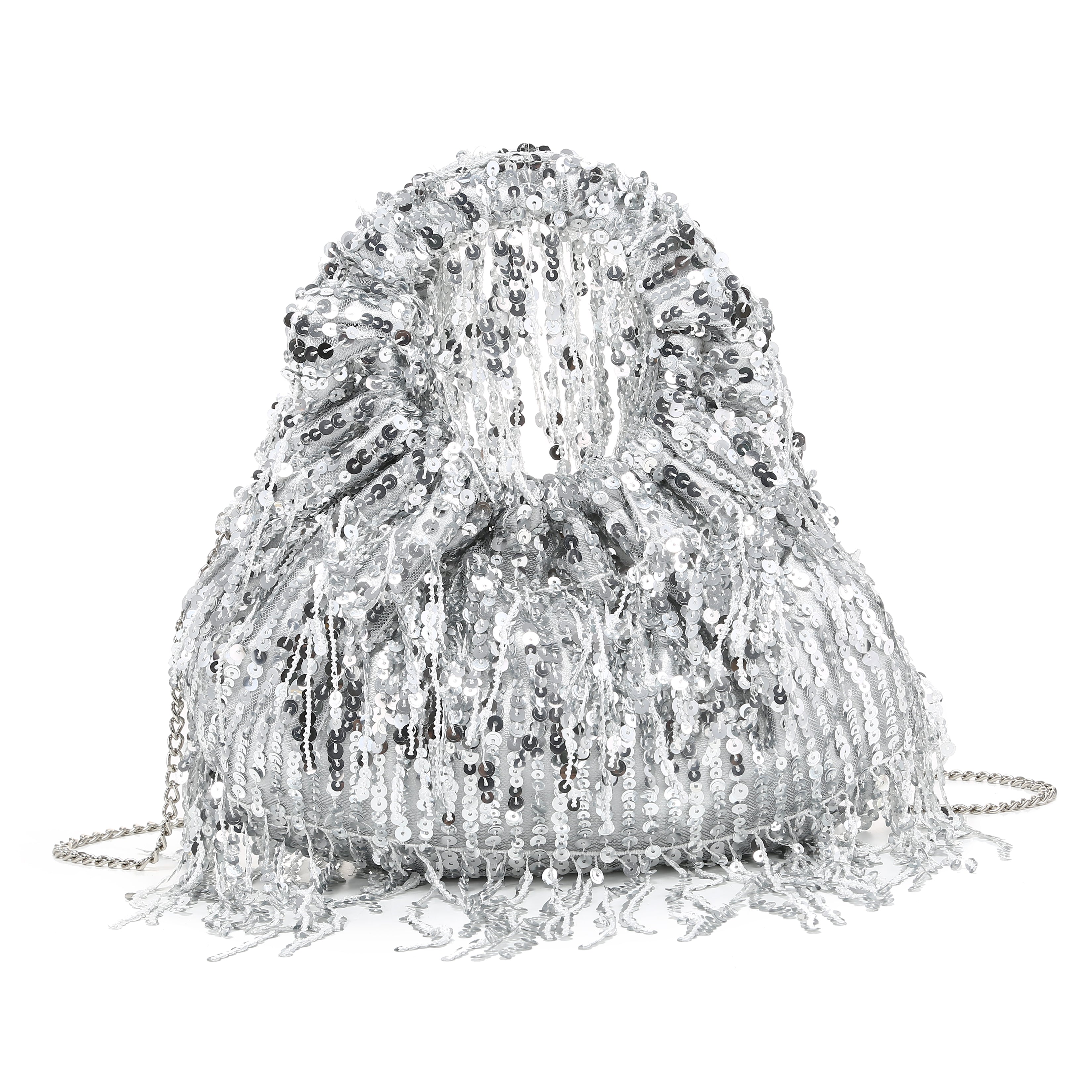 Sequin Fringe Party Series Bucket Bag