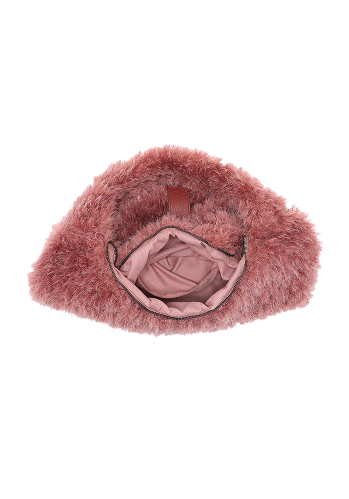 Teddy Bouclé D-Ring Hobo Shoulder Bag