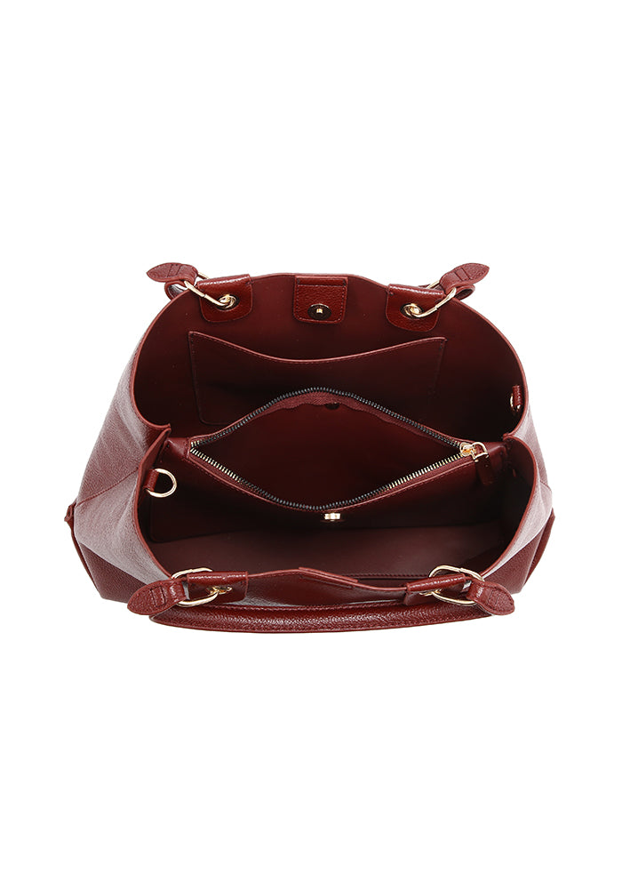 Borsa da lavoro con manico a occhiello effetto zigrinato