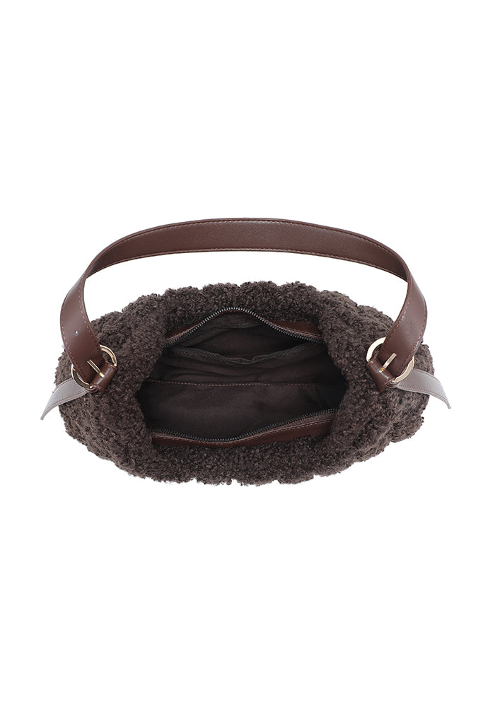 Teddy Bouclé Hobo Shoulder Bag