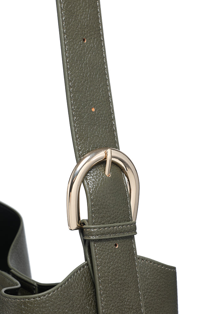 Pebbled Slouchy Hobo Tote with Pouch