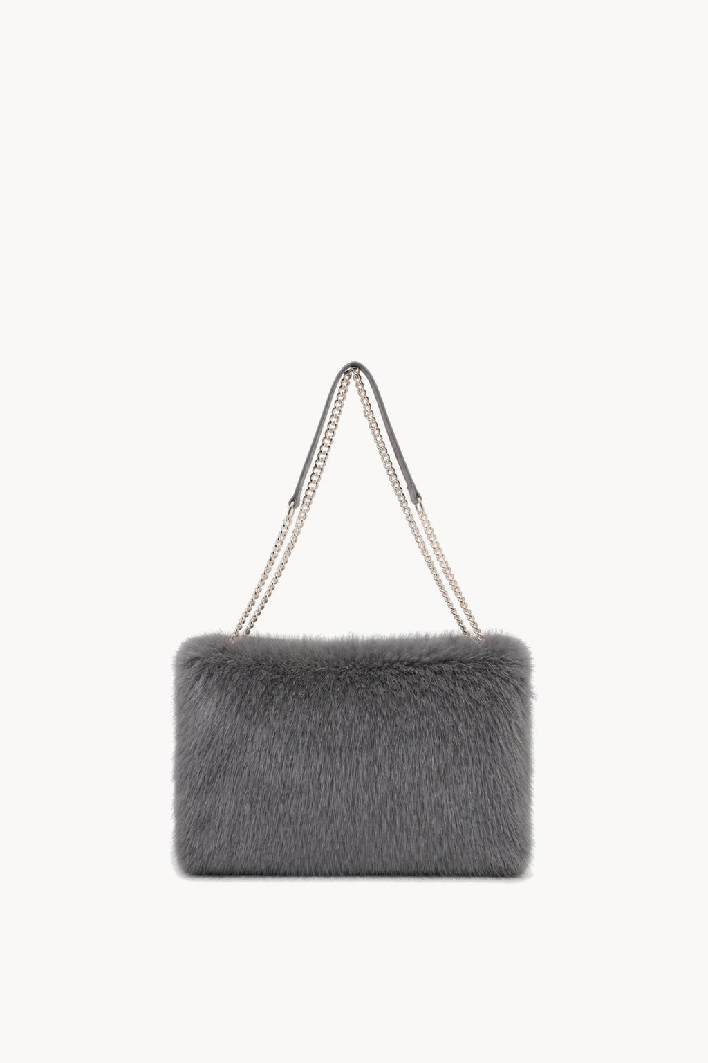Borsa a spalla effetto pelliccia con catena Grey